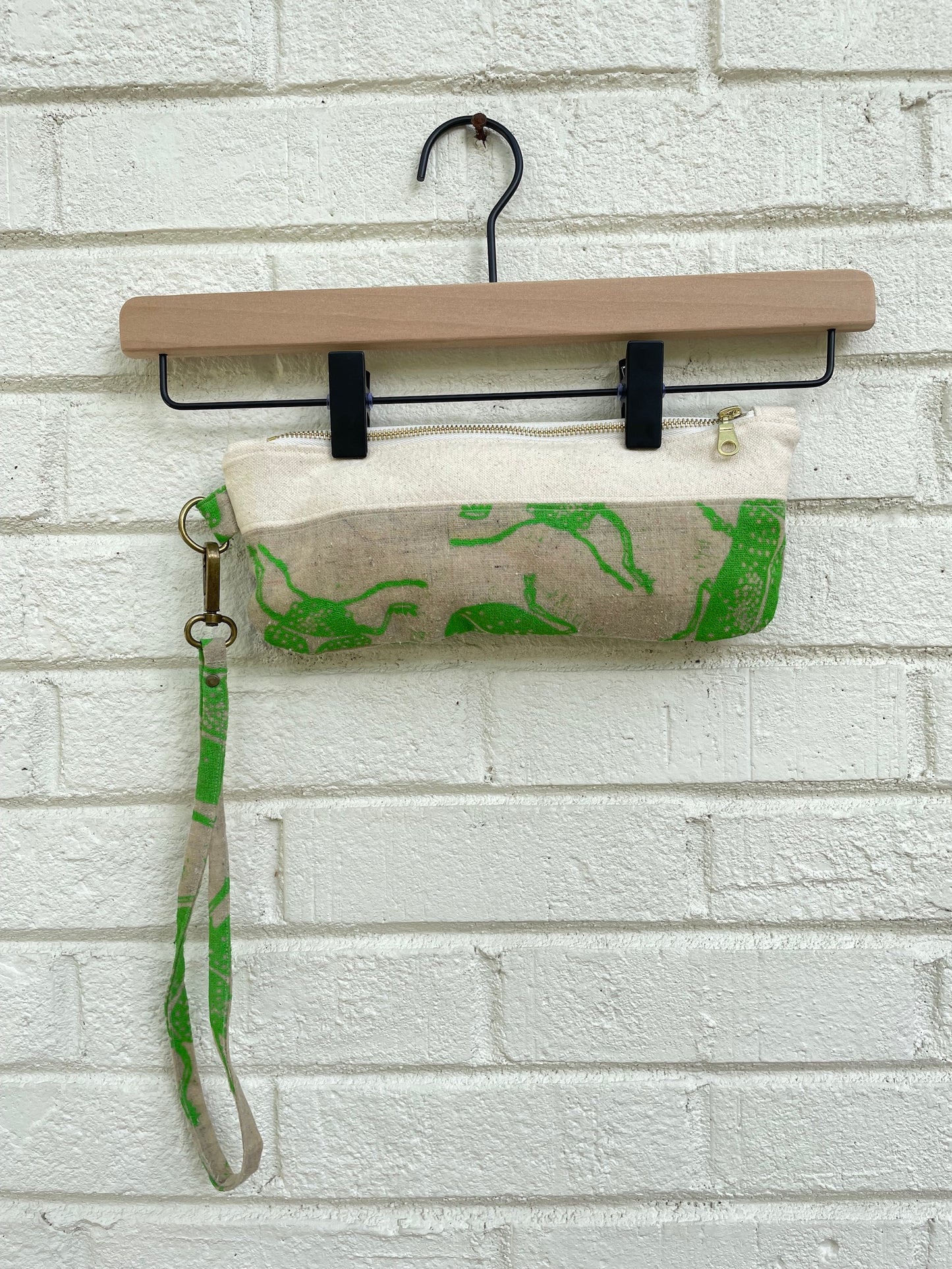Waxed Cotton Wristlet with Beetle