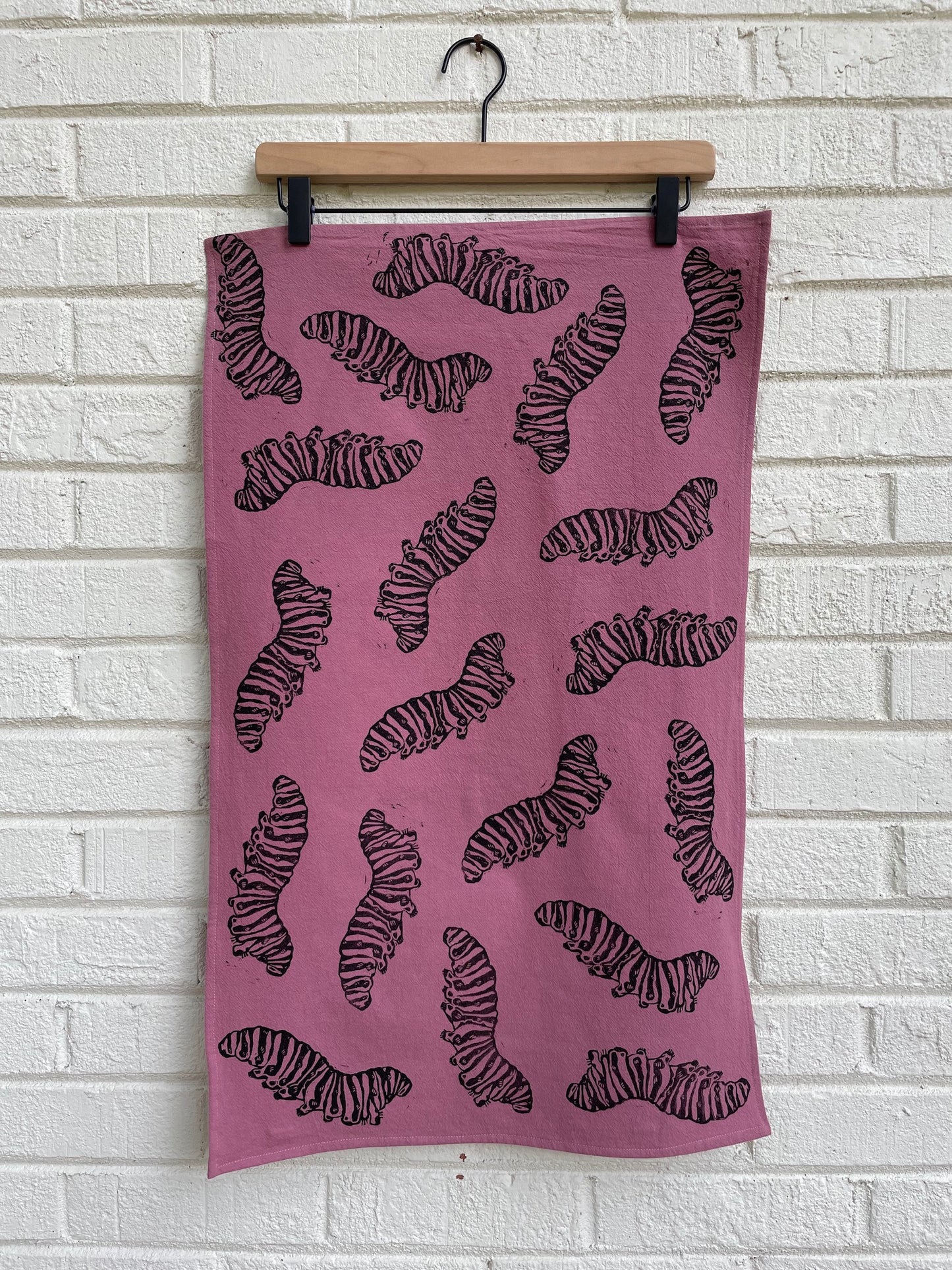 Cotton Tea Towel: Caterpillar on Berry