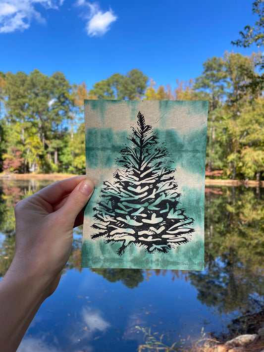 Fraser Fir on Fancy Paper-Green dyed