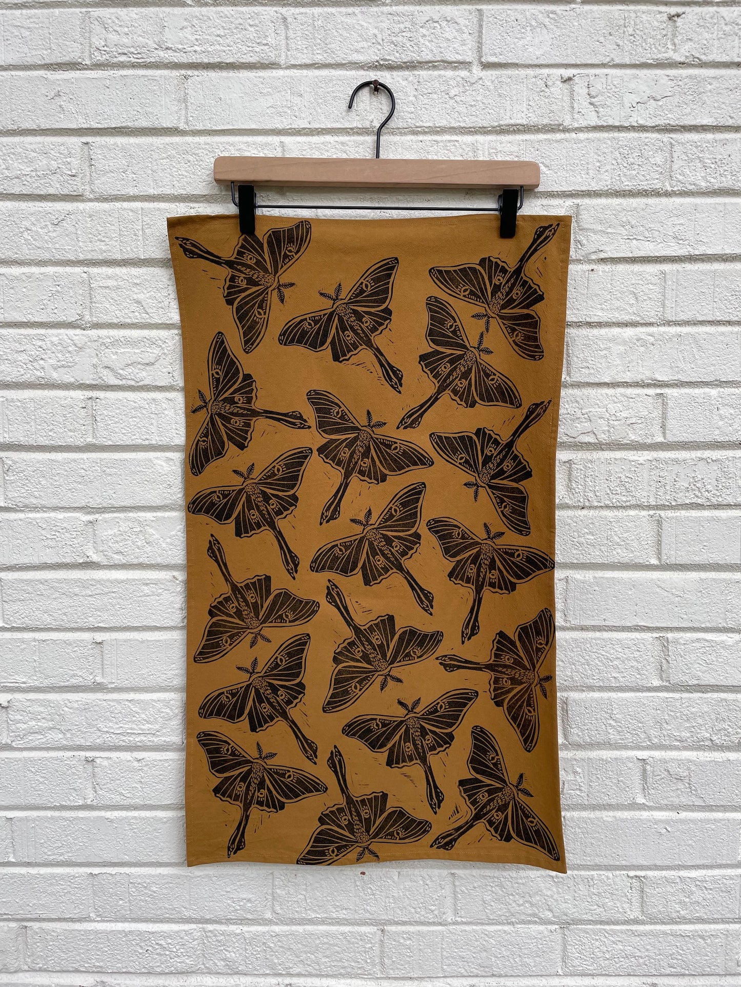 Cotton Tea Towel: Luna Moth on Cumin