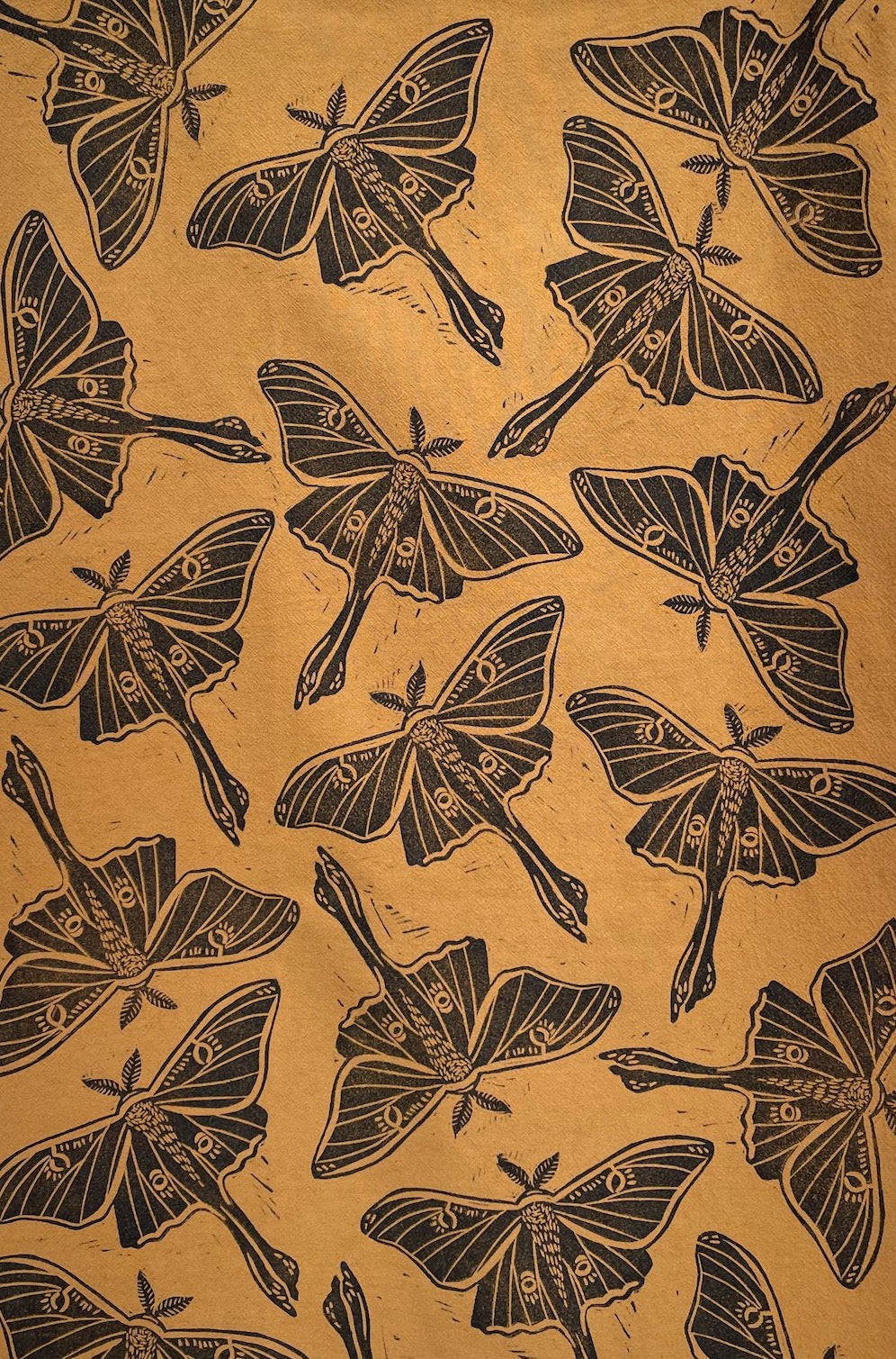 Cotton Tea Towel: Luna Moth on Cumin