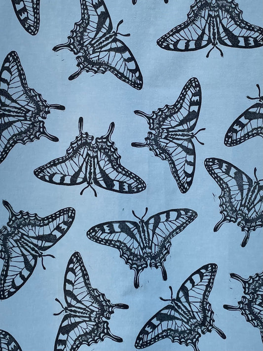 Cotton Tea Towel: Swallowtail Butterfly on Cornflower