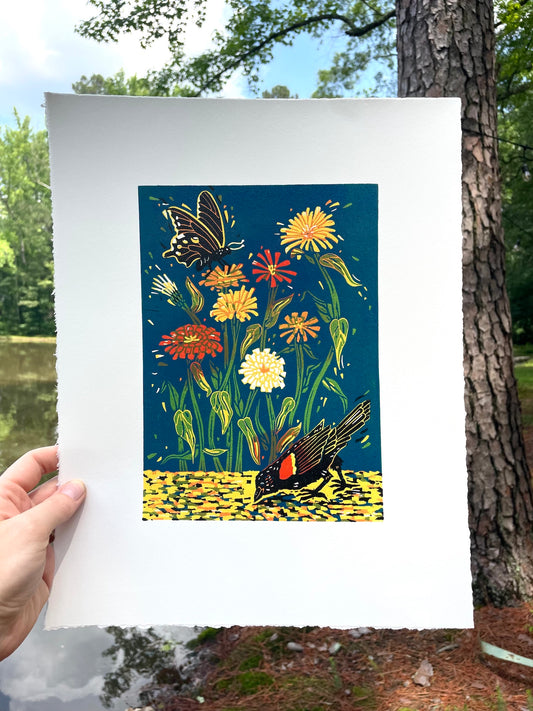 Zinnias for Mom in Blue