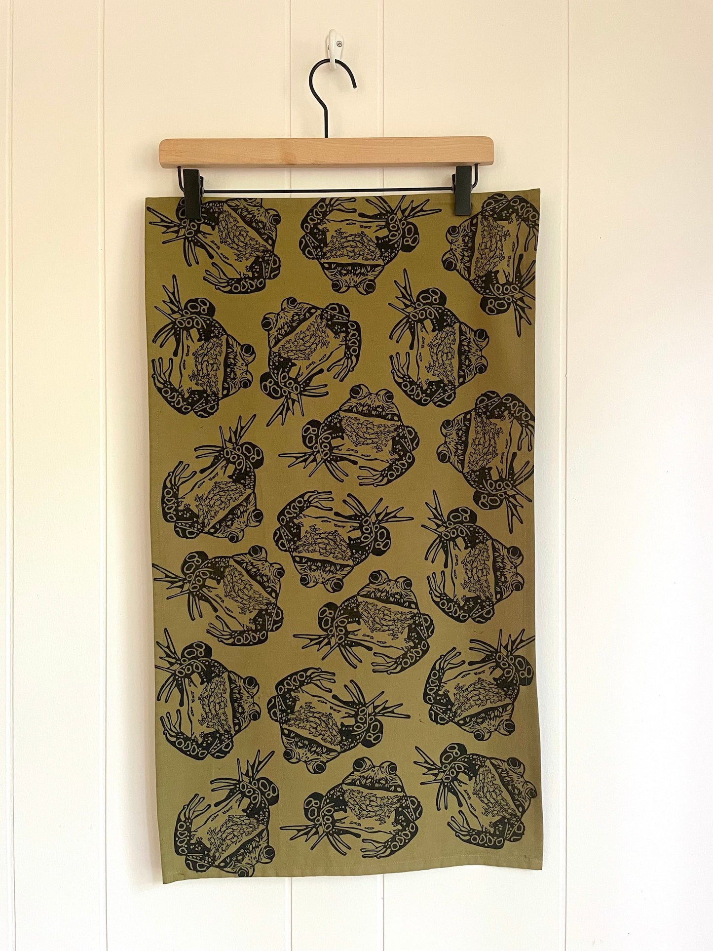 Cotton Tea Towel: Bullfrog on Forest