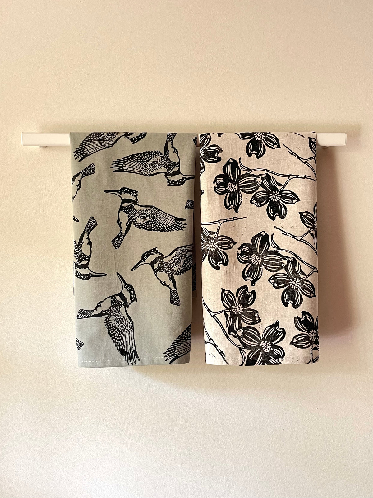 Linen Tea Towel: Dogwood on Natural