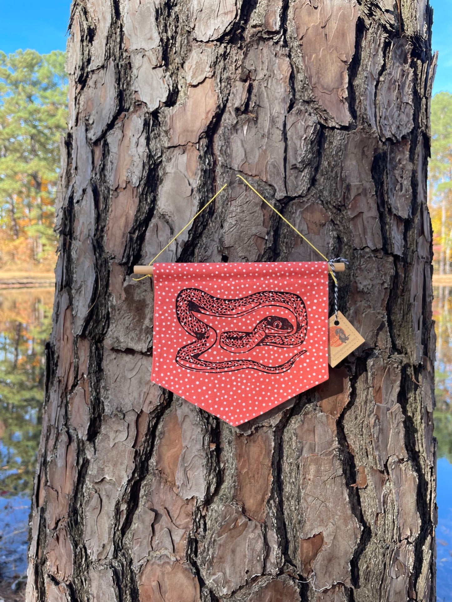 Tiny Banner with Rough Green Snake