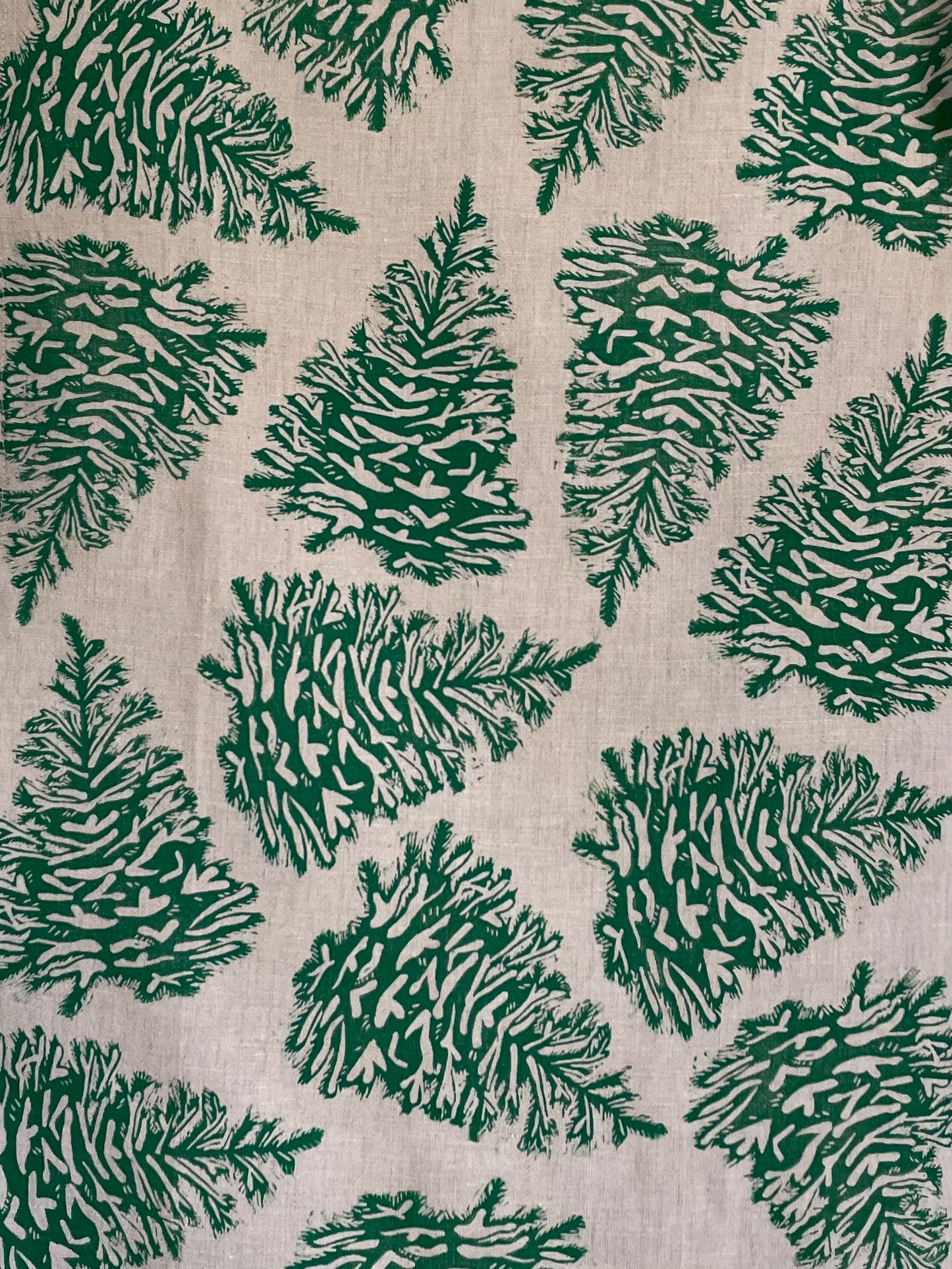 Linen Tea Towel: Fraser Fir on Natural