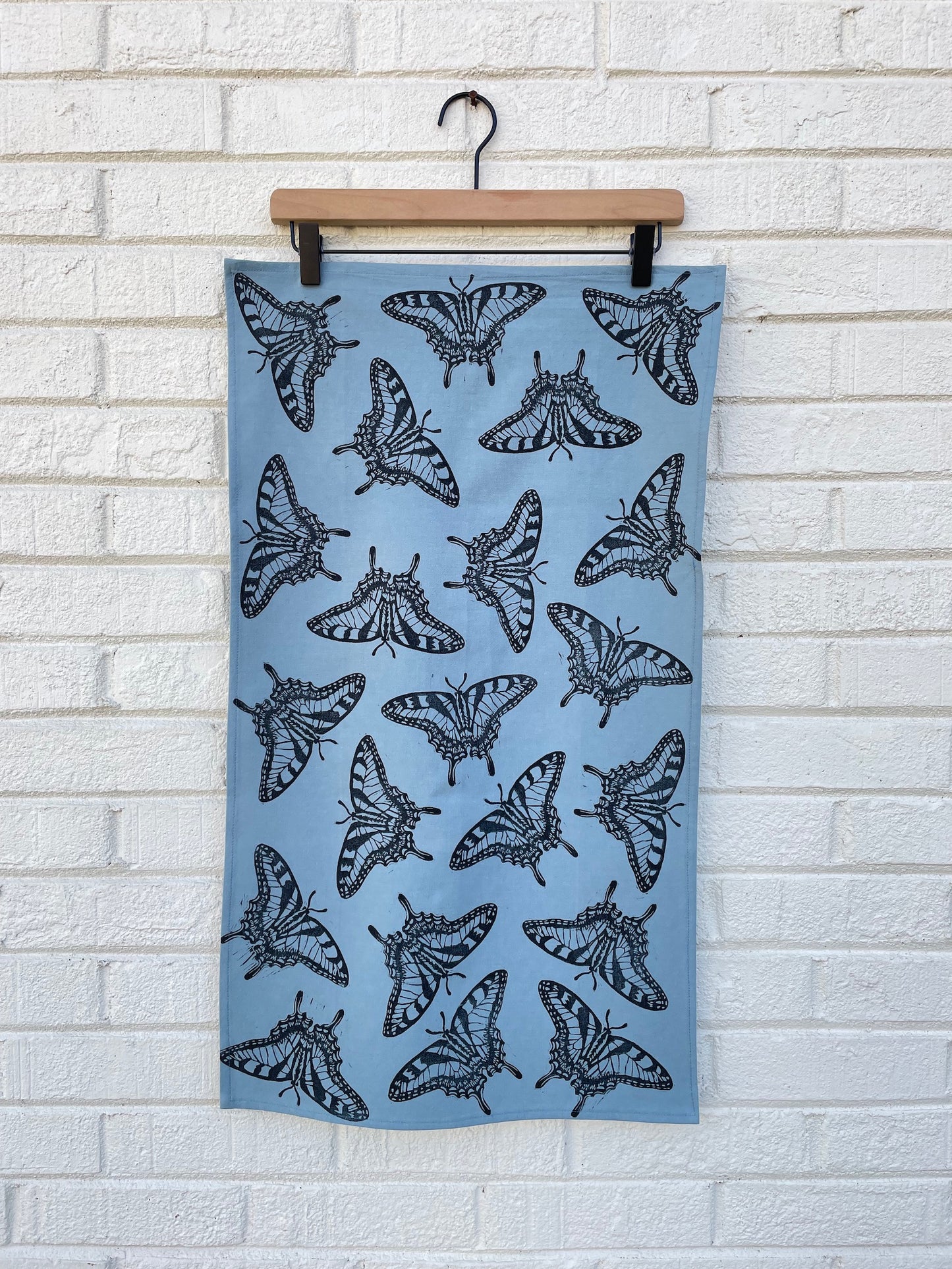 Cotton Tea Towel: Swallowtail Butterfly on Cornflower