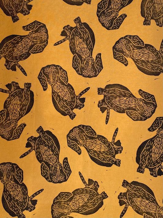 Cotton Tea Towel: Dachshund on Pumpkin