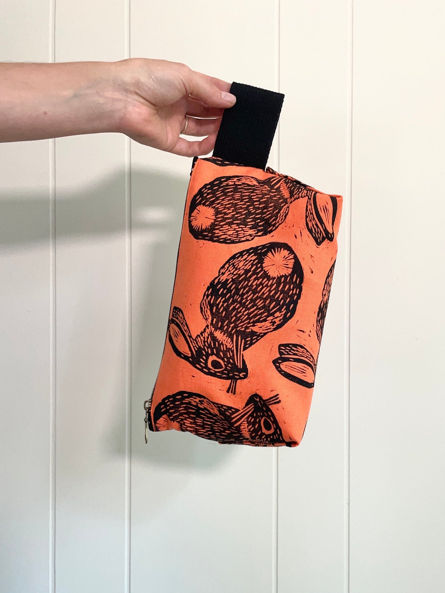 Large Zipper Pouch with Rabbit