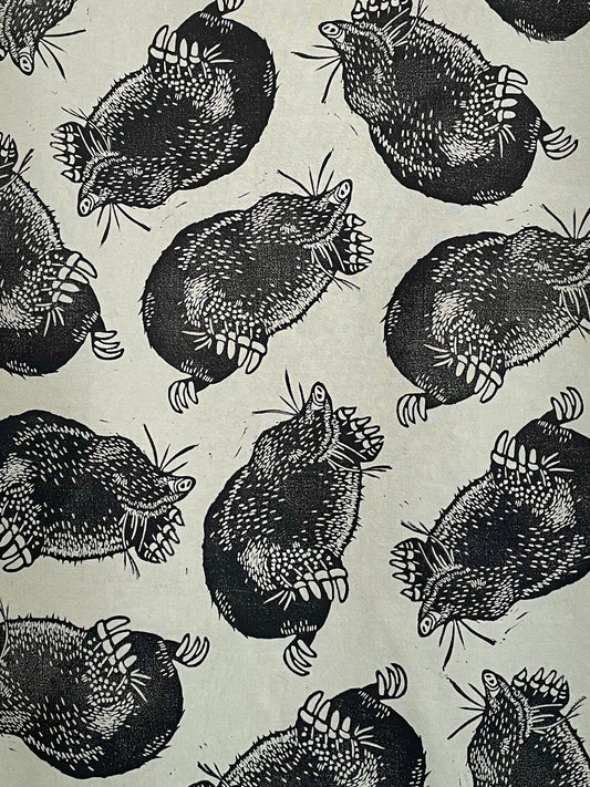 Cotton Tea Towel: Mole on Sage