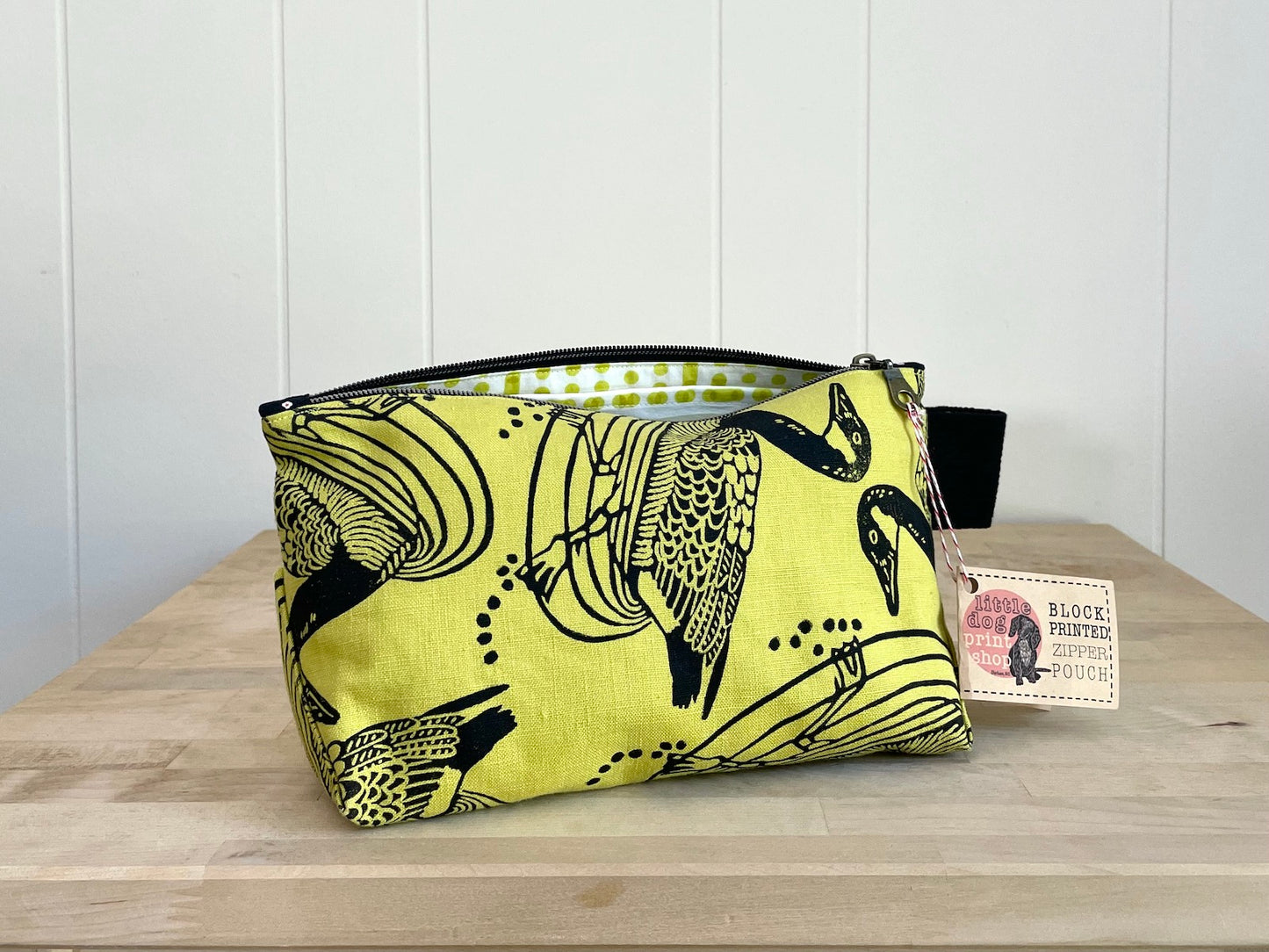 Large Zipper Pouch with Goose