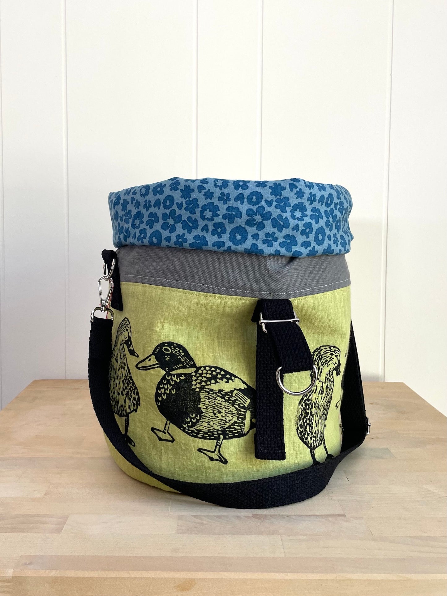 Bucket Bag with Mallard Ducks