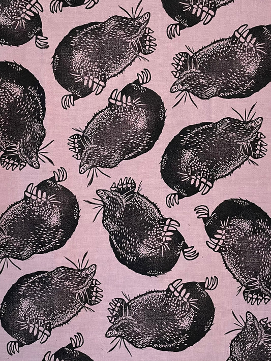 Linen Tea Towel: Mole on Lilac