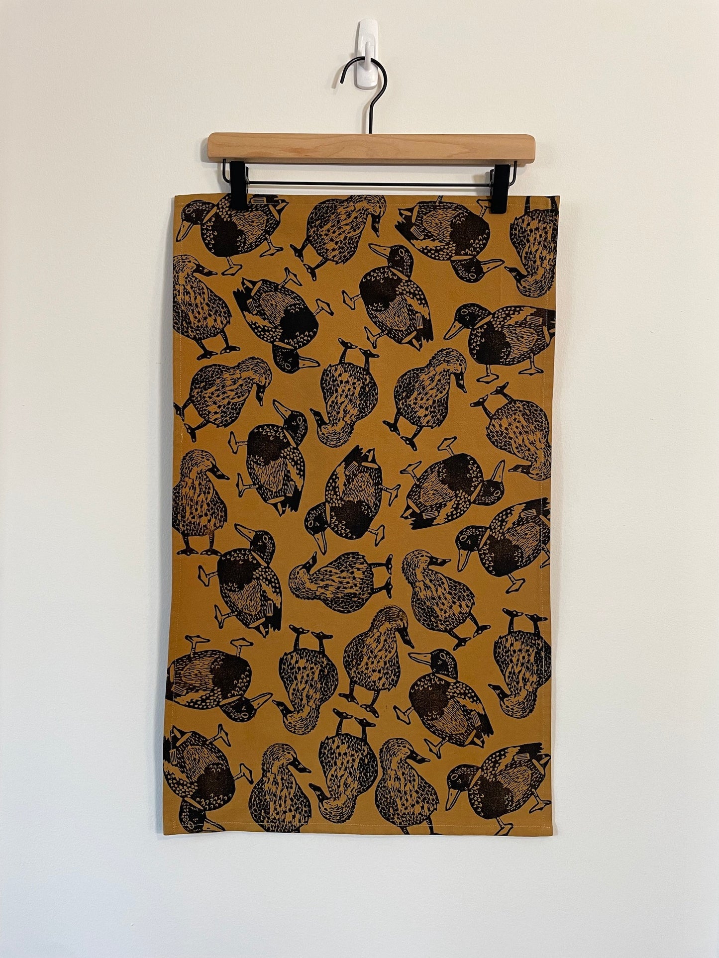 Cotton Tea Towel: Mallard on Cumin