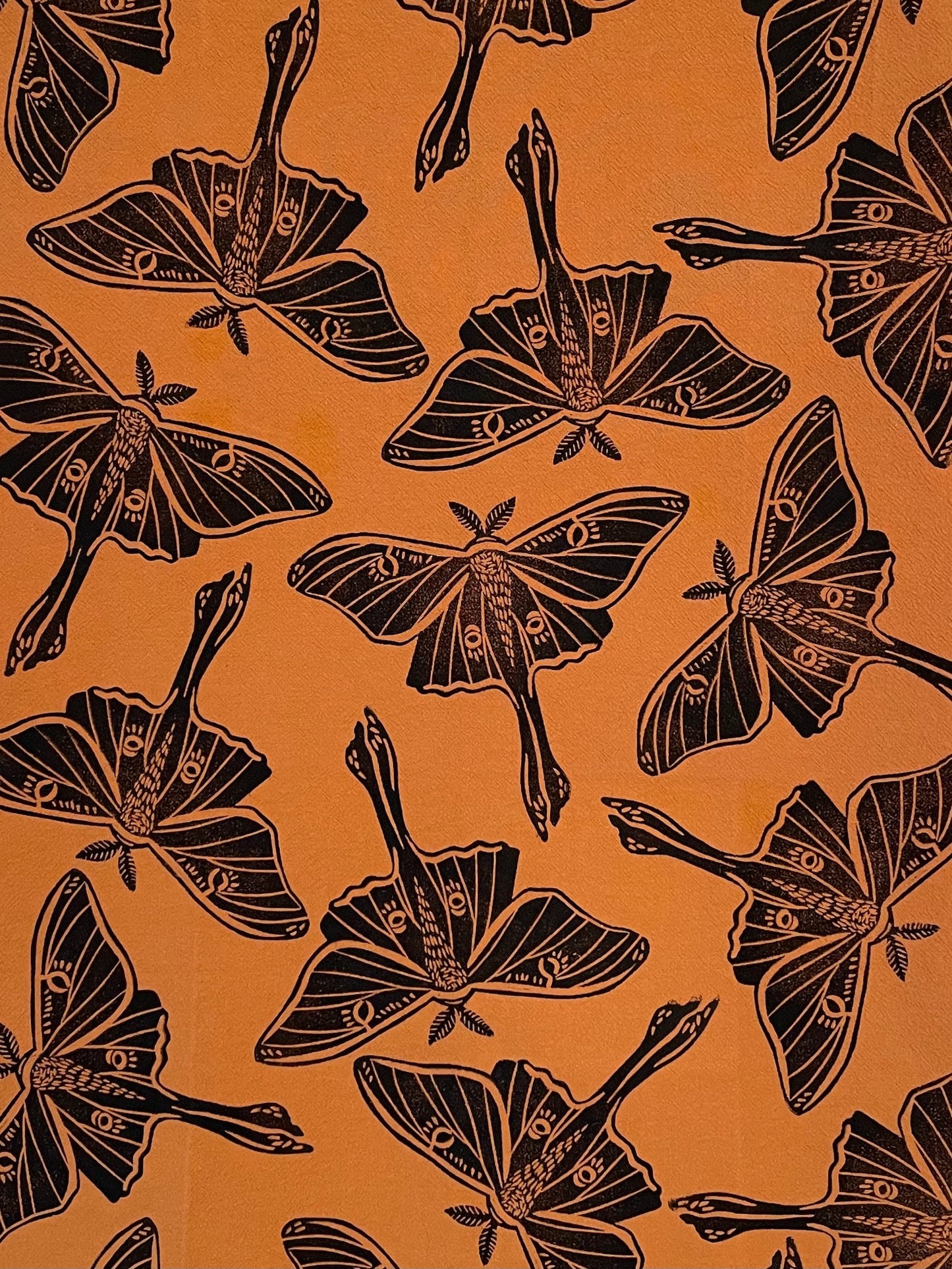 Cotton Tea Towel: Luna Moth on Copper