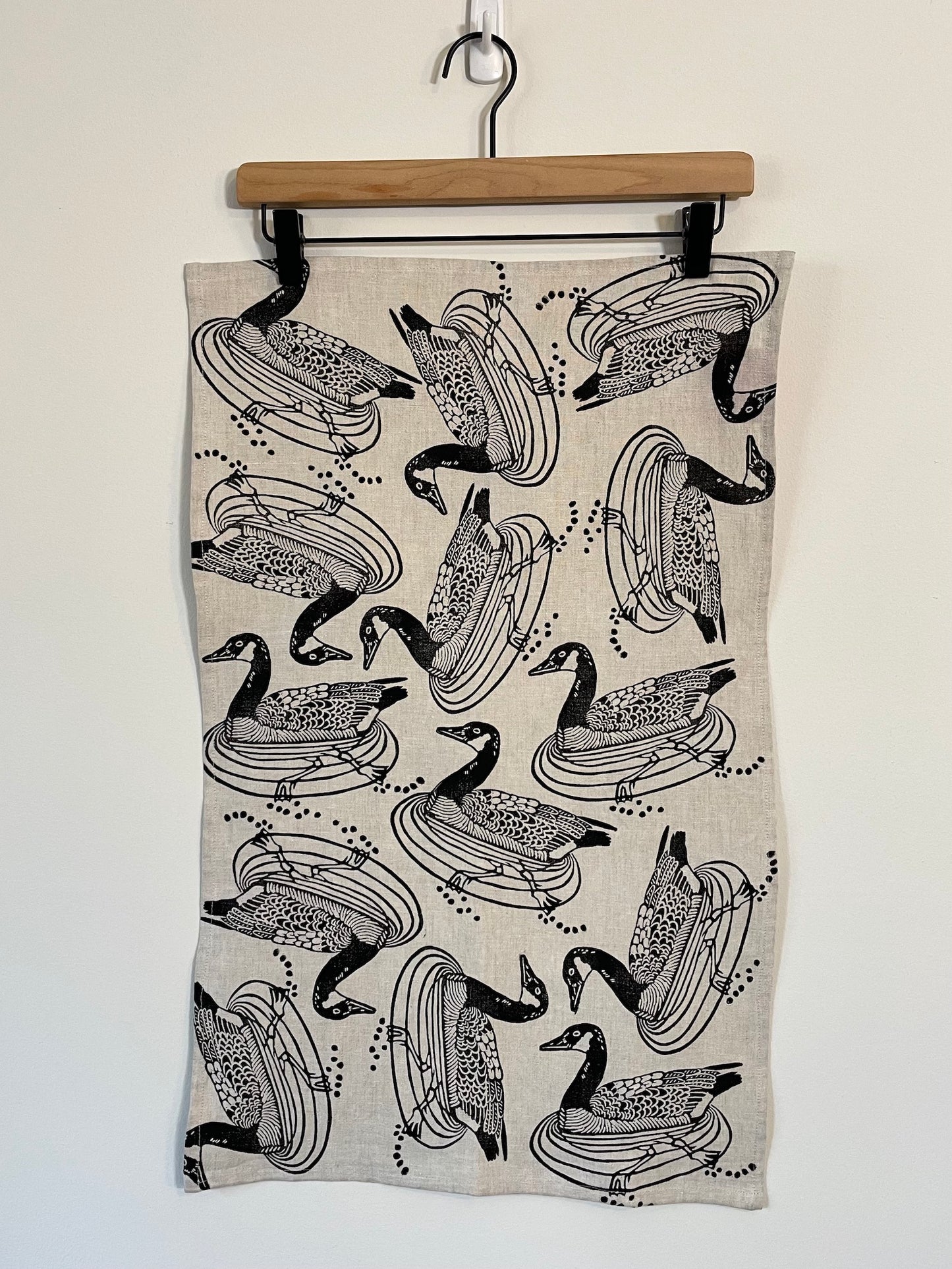 Linen Tea Towel: Canada Goose on Natural