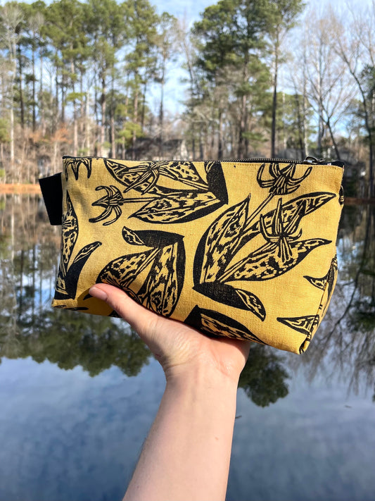 Large Zipper Pouch with Trout Lily