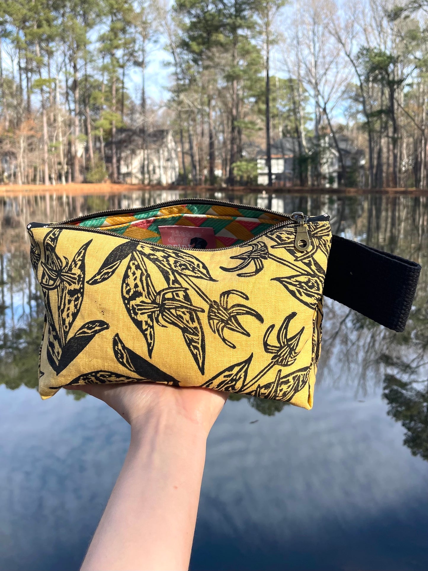 Large Zipper Pouch with Trout Lily