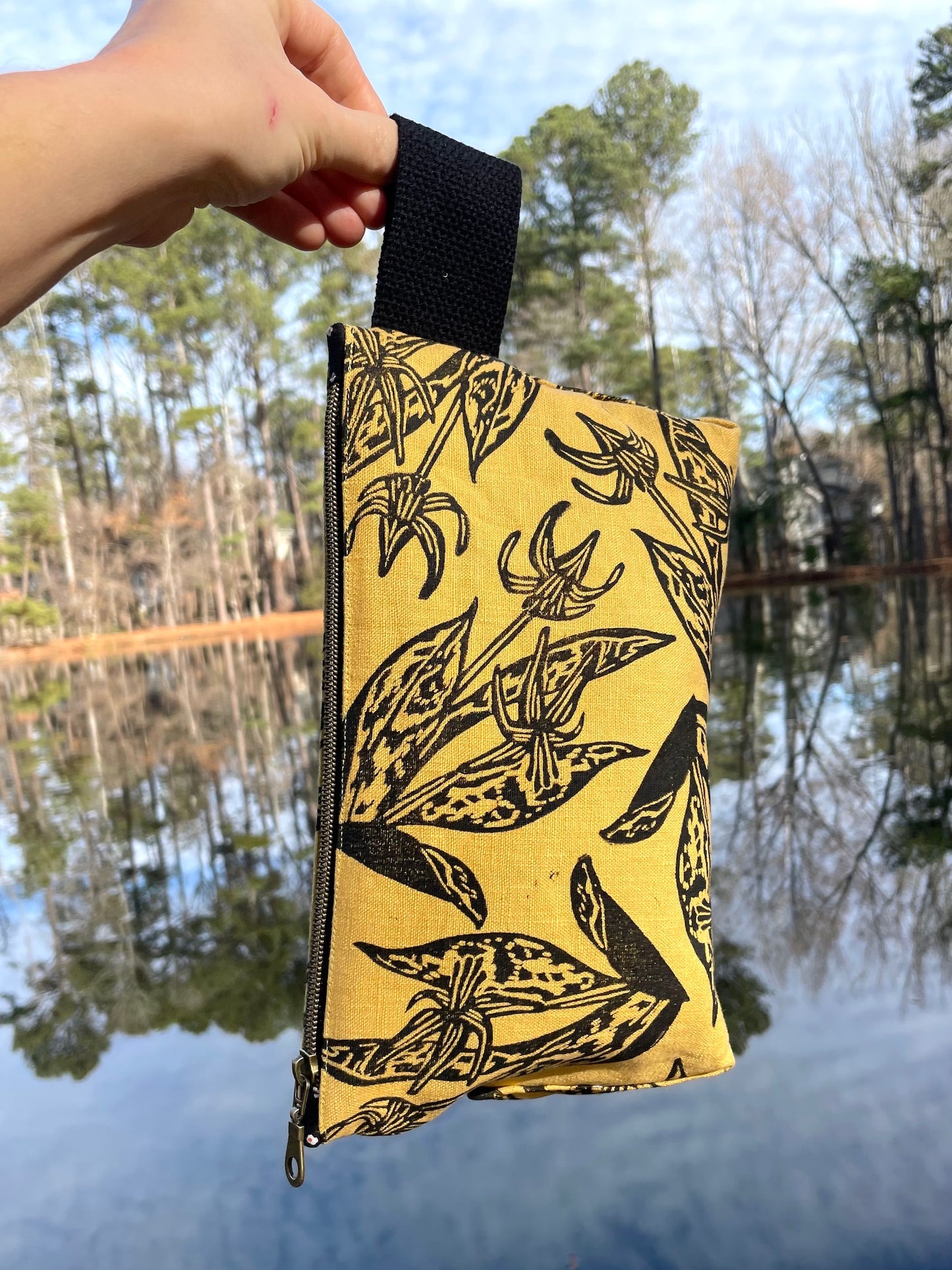 Large Zipper Pouch with Trout Lily