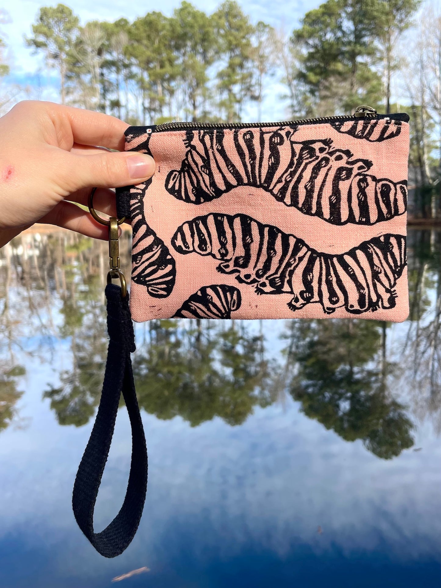 Wristlet Zipper Pouch with Caterpillar